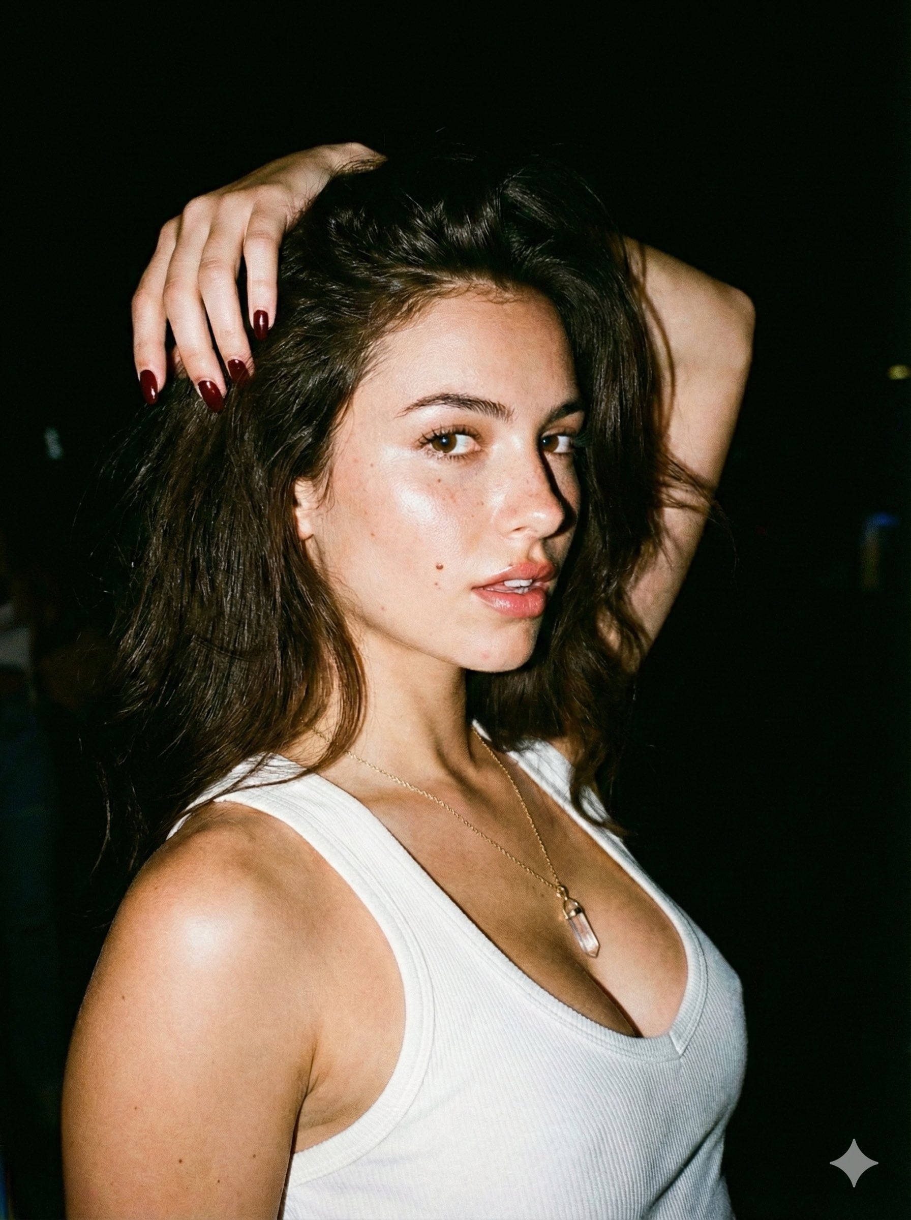 Night Flash Portrait of a Girl